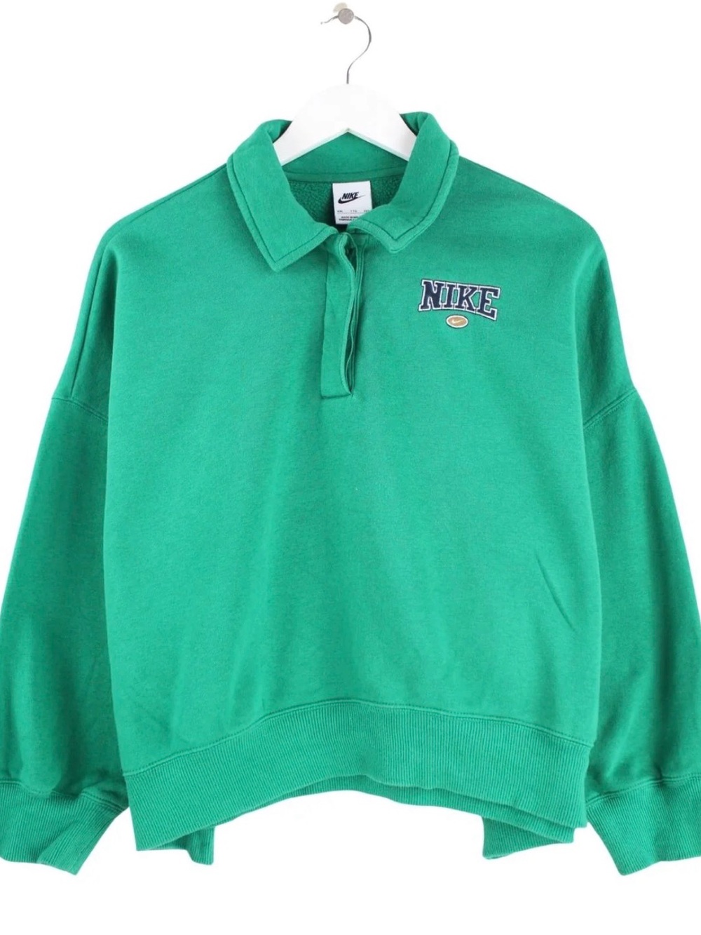 Nike Phoenix Fleece Retro Crop Polo - Size Medium - Picture 2 of 4